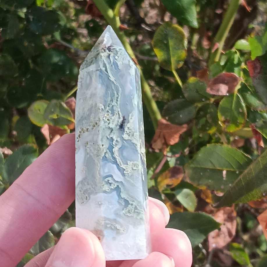 Obelisk: Moss Agate 3 inches