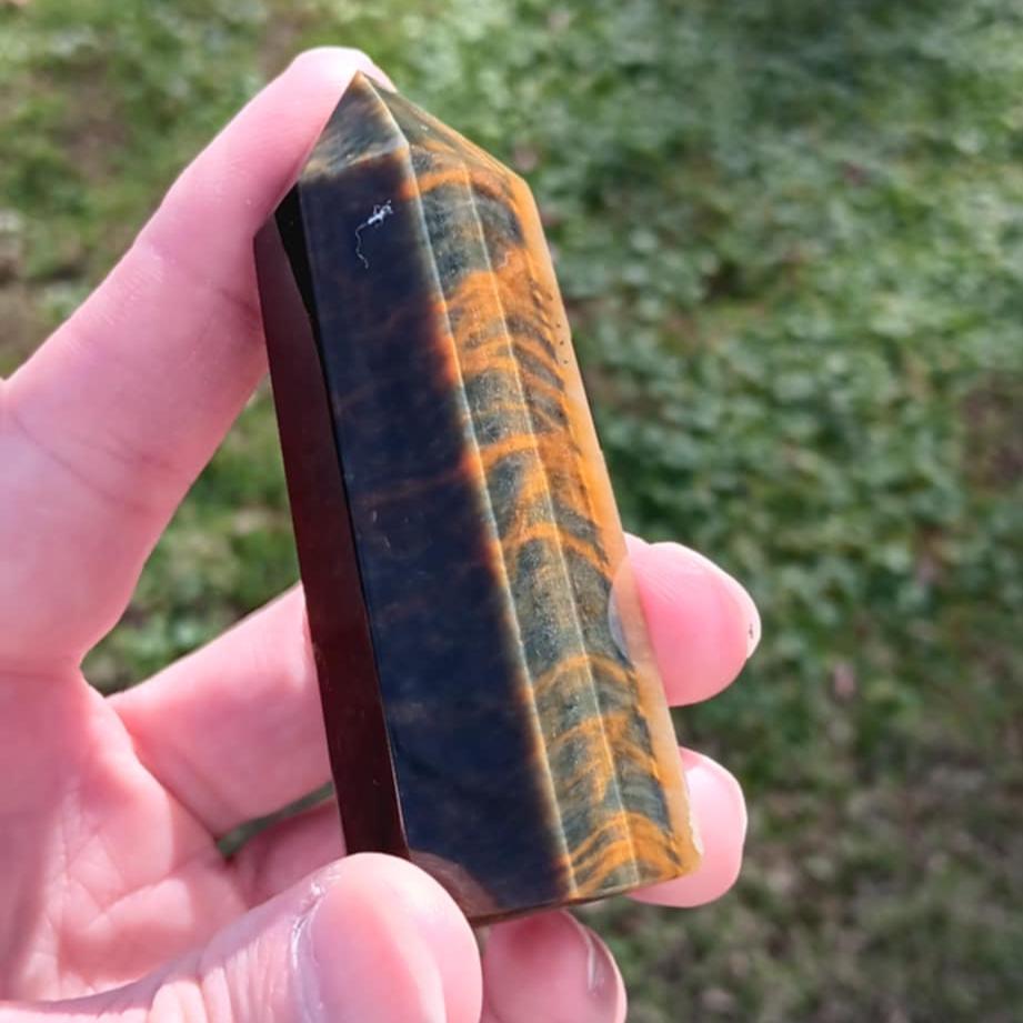 Brand New Obelisk: Tigers Eye 3 Inches