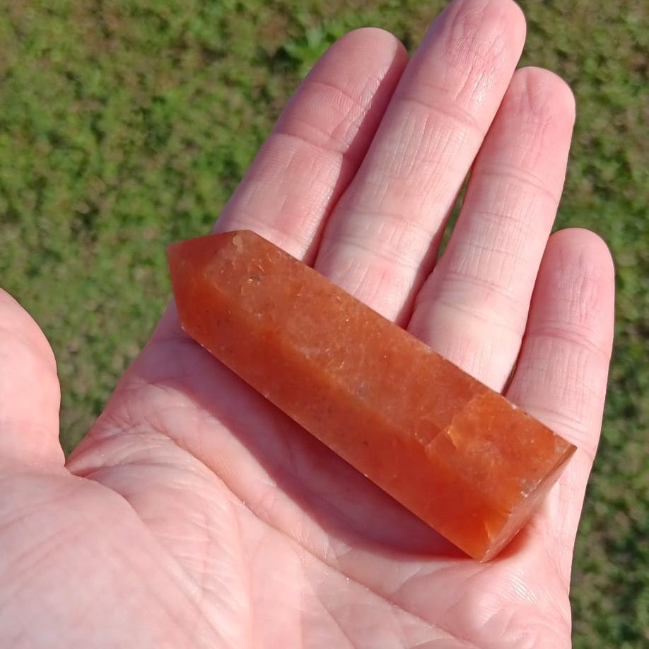 Obelisk: Sunstone With Apatite Inclusions 3 Inches