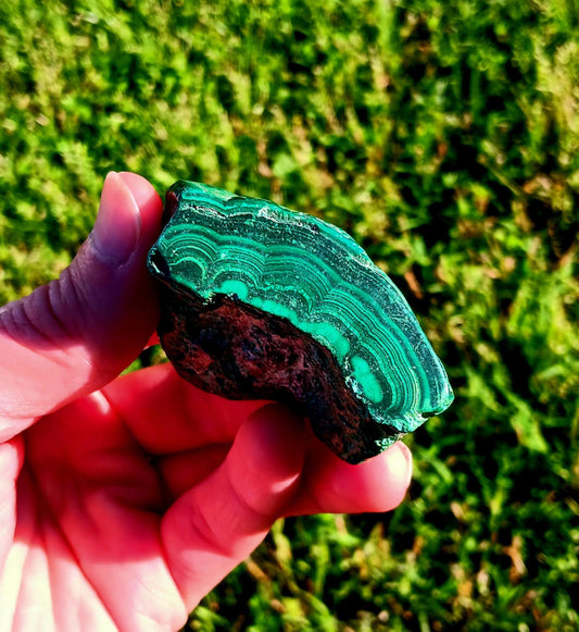 Brand New Freeform/Carving: Malachite Raw with Banding