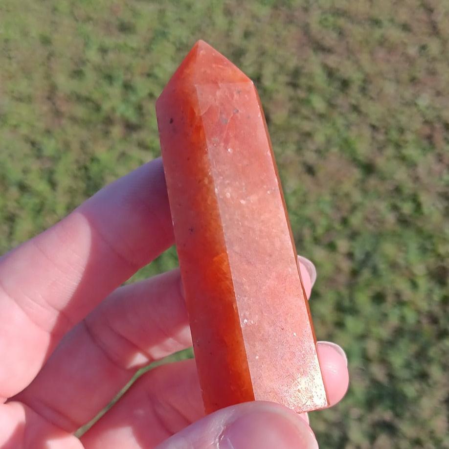 Obelisk: Sunstone With Apatite Inclusions 3 Inches