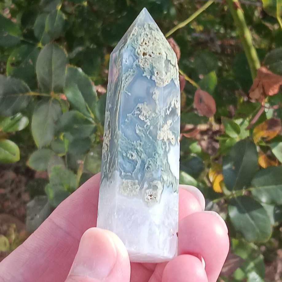 Obelisk: Moss Agate 3 inches