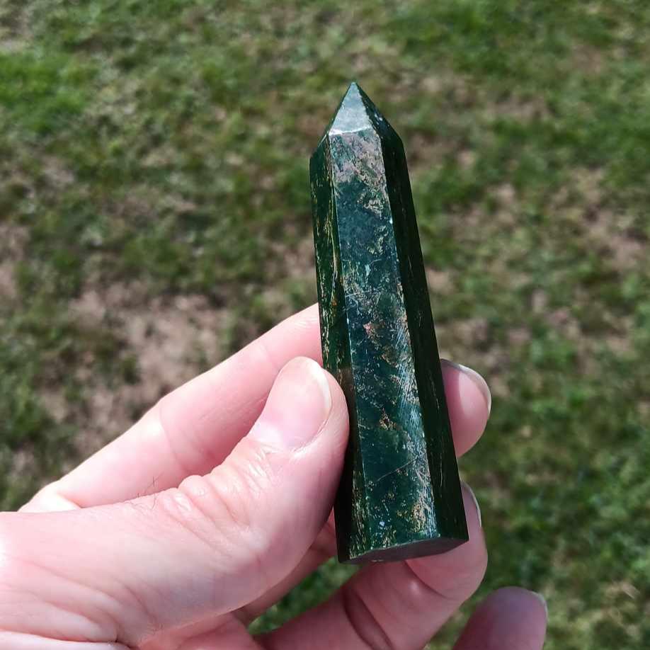 Obelisk: Green Jasper 3.25 Inches